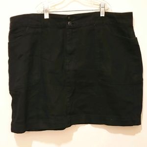 Plus size black denim skirt